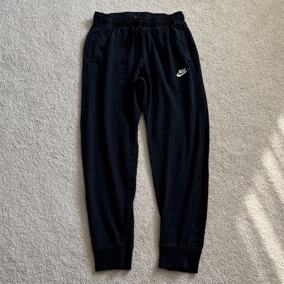 Nike Black Lightweight Lounge Joggers with White Logo - Picture 1 of 8